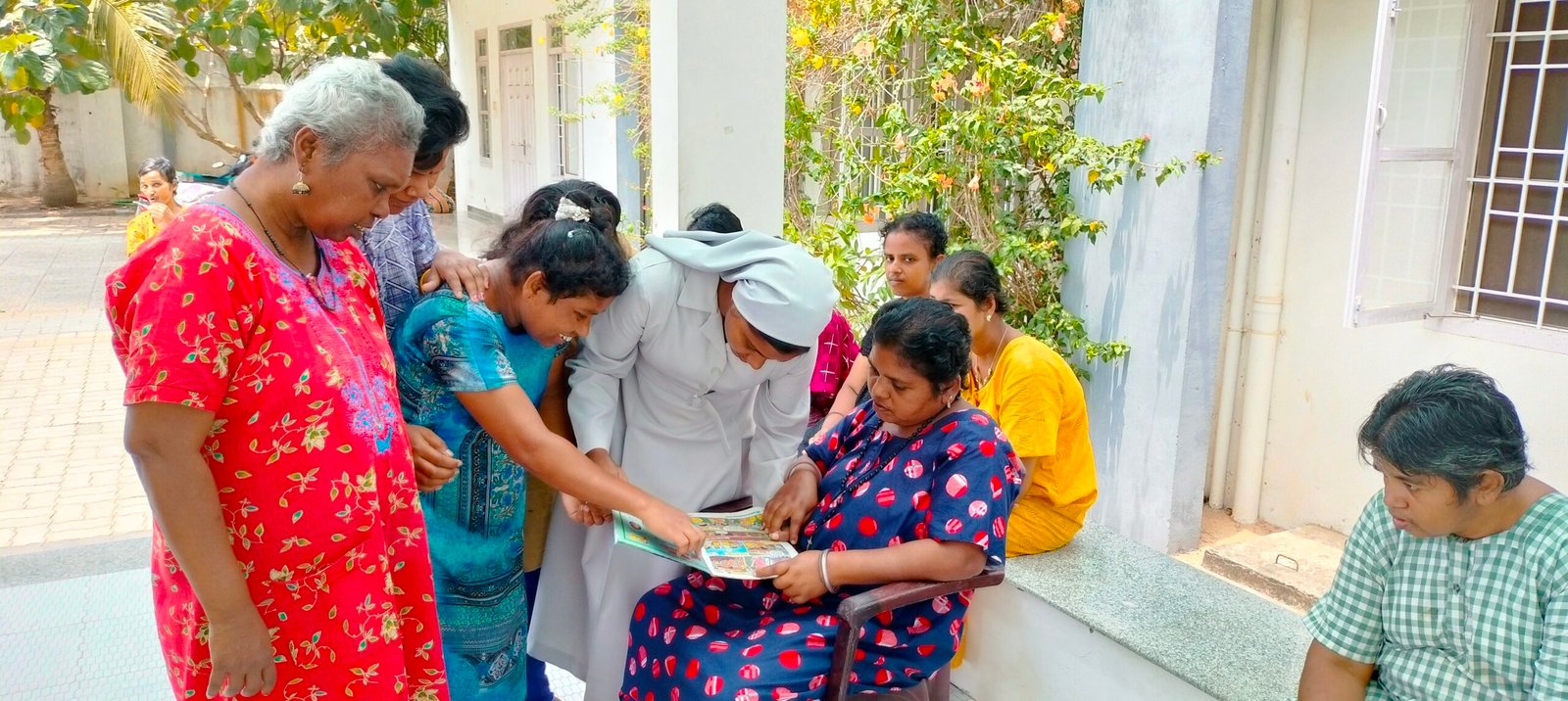 Residents participating in recreation therapy